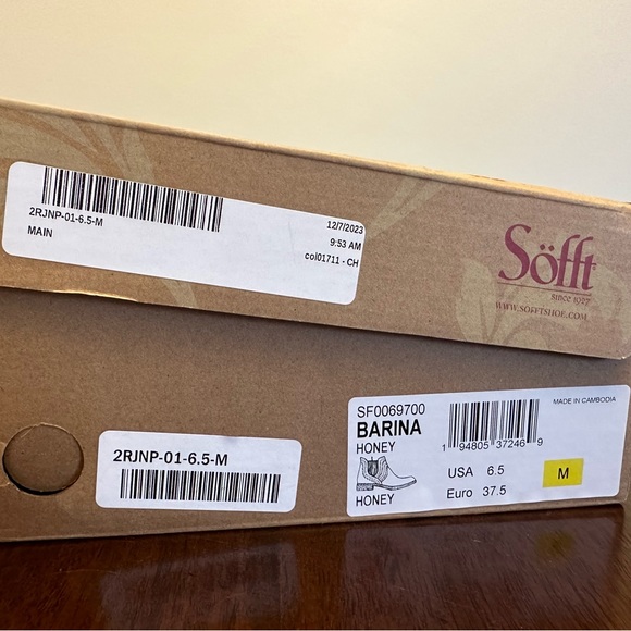 Soffit Barina Zip Up Chelsea boots - honey, size 6 - Picture 8 of 8